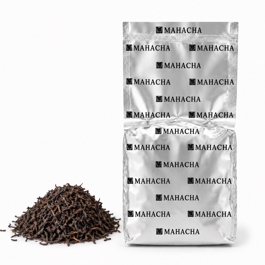 Assam Signature — loose leaf blend beside its sealed refill pouch