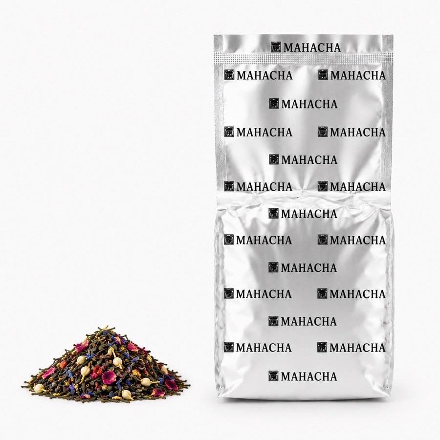 Celestial Garden — loose leaf blend beside its sealed refill pouch