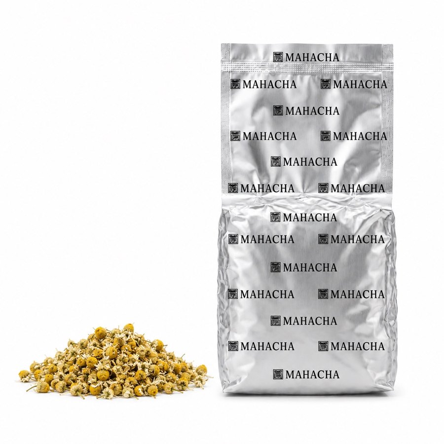 Chamomile — loose leaf blend beside its sealed refill pouch