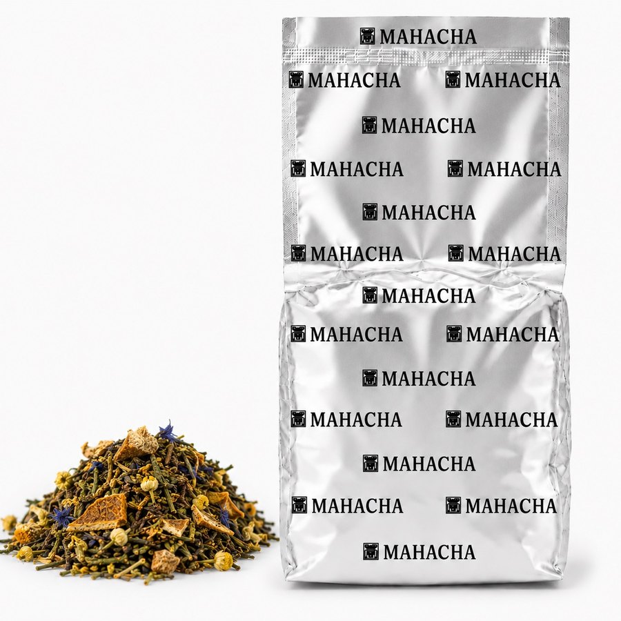 Citrus Grove — loose leaf blend beside its sealed refill pouch