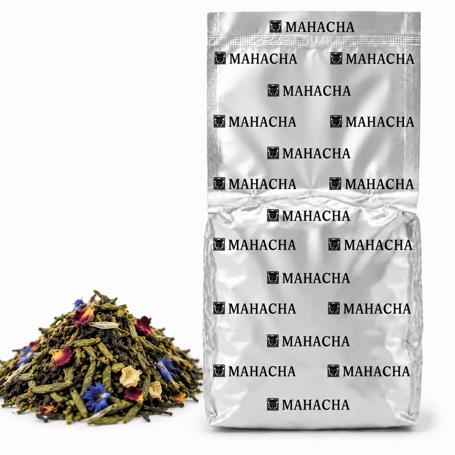 Emerald Garden — loose leaf blend beside its sealed refill pouch