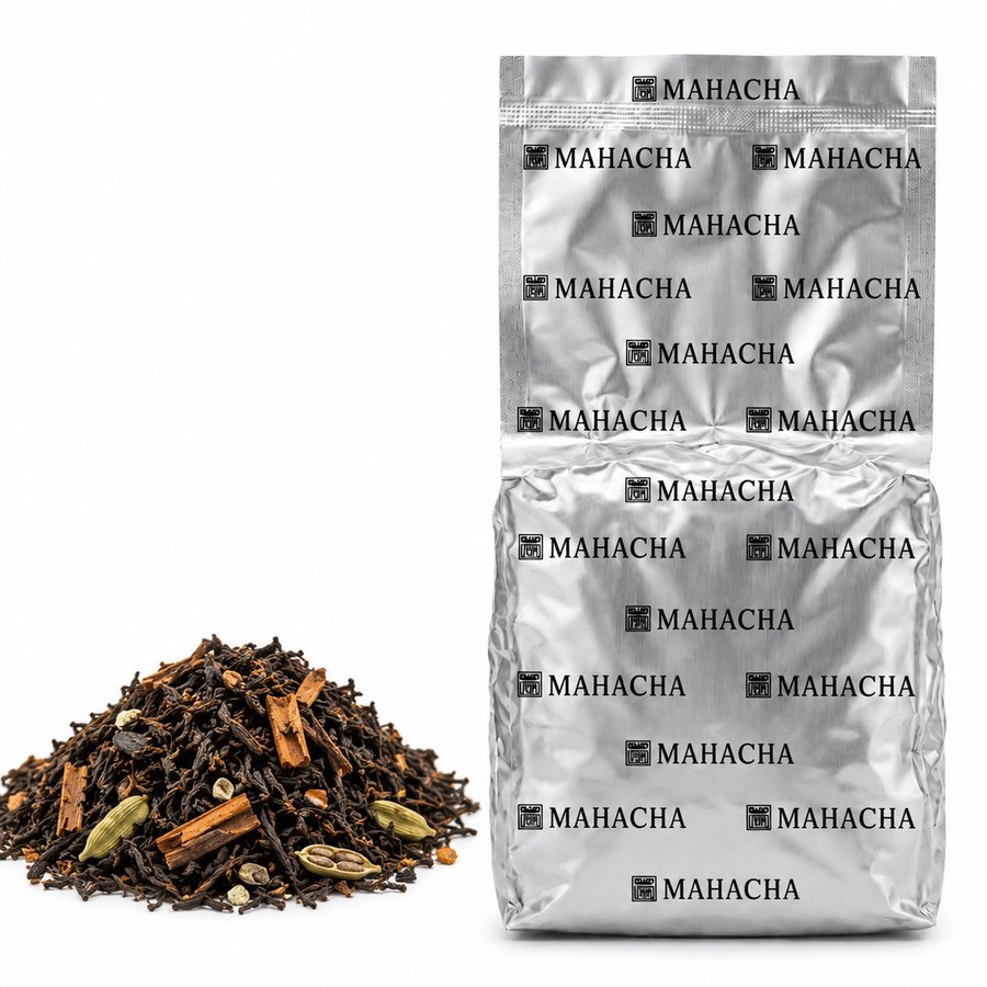 Silk Road — loose leaf blend beside its sealed refill pouch
